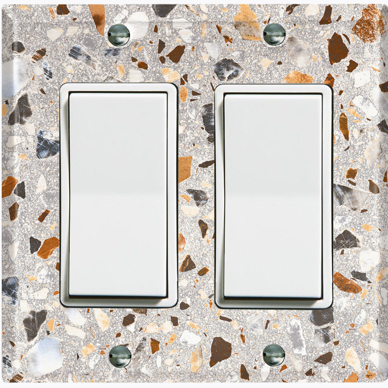 Rustic Stone Rock Design Pattern Image 2 - Gang Toggle Light Switch Standard Wall Plate
