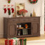 Meuble télé Farmhouse rustique avec tablettes intérieures réglables et tiroirs de rangement, console média en bois pouvant accueillir un téléviseur de 65 po ou moins dans le salon