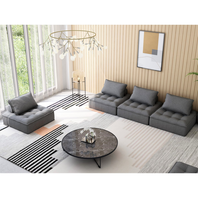 Canapé modulaire de coin Rigoberto, Gris rétro