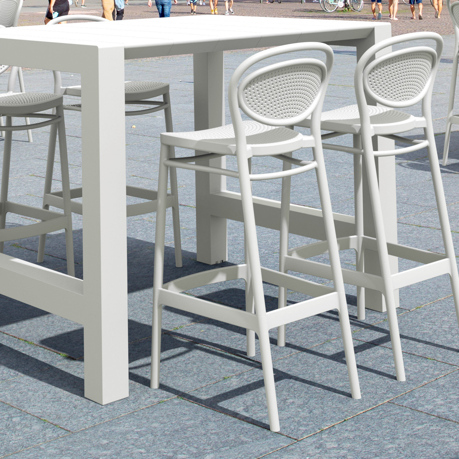 Farrah 39" Patio Dining Set, White