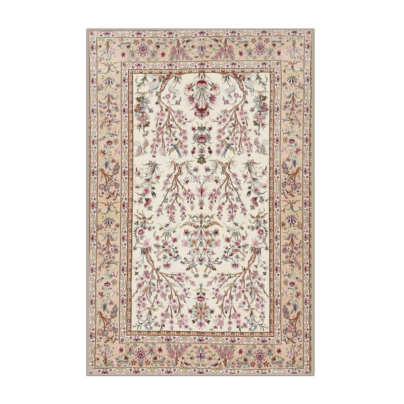 Tapis oriental beige / brun / rose Gunnarr, Rectangle 2 pi x 5 pi