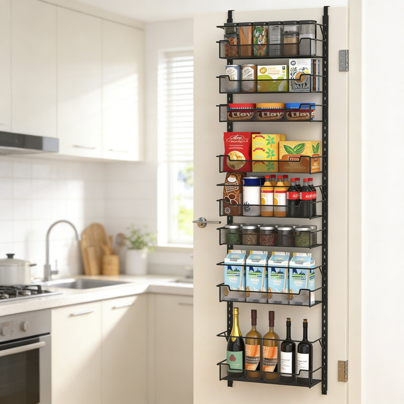 Over-the-Door Spice Rack, Black