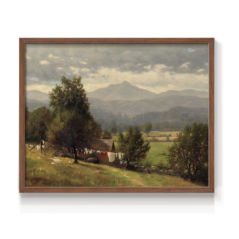 Paysages rétro-CCII - reproduction encadrée, H 16 po x l 20 po, Noyer