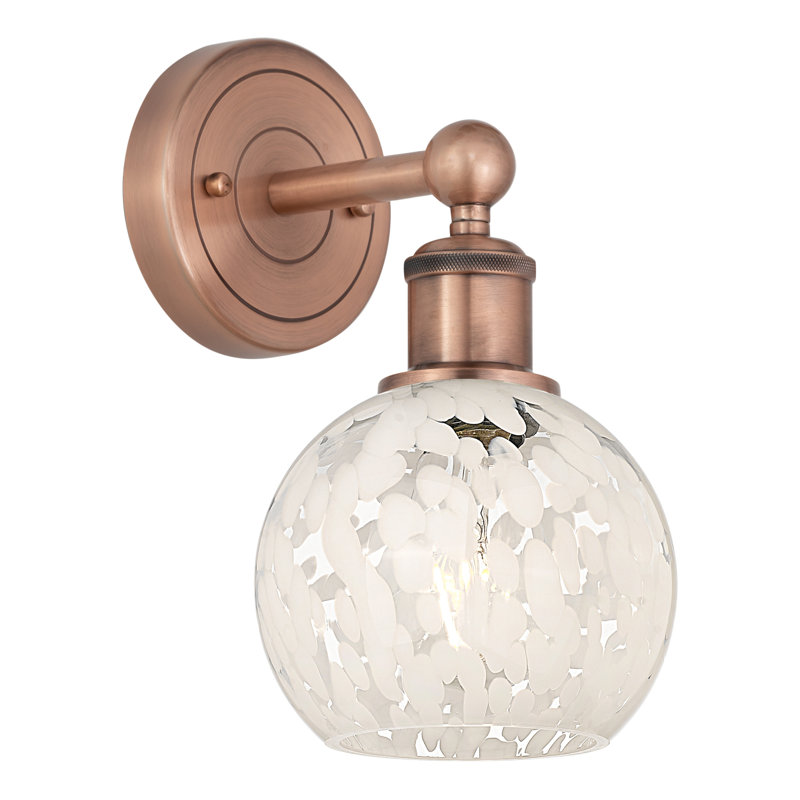 Berdena Steel Armed Sconce, 10.25" H x 6" W x 7.5" D, Antique Copper