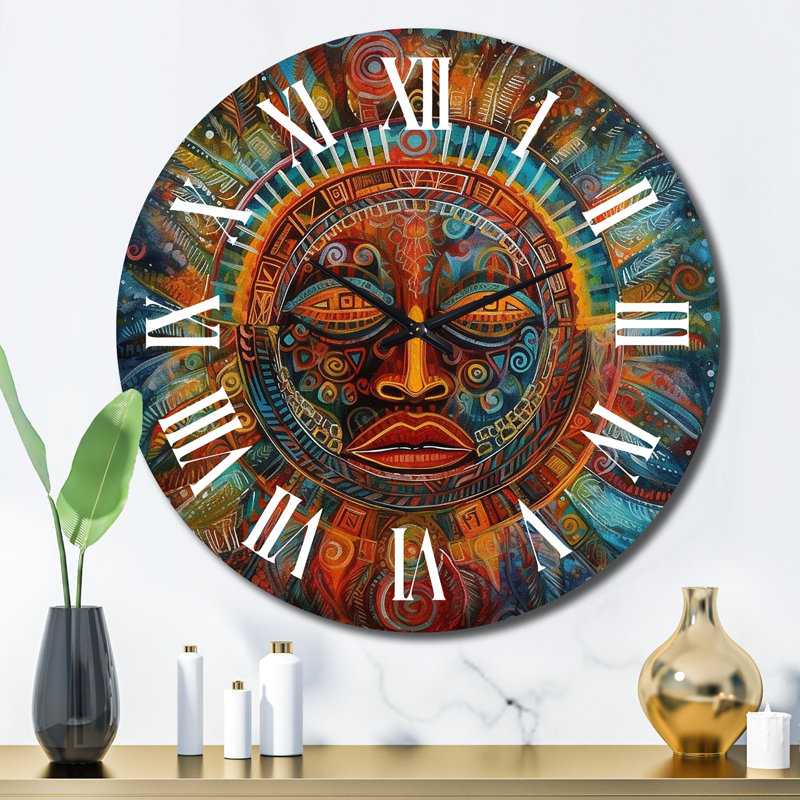 Horloge murale abstraite spirituelle et chamanique, Grand