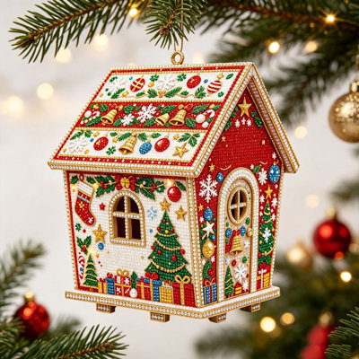 Décorations de Noël, perle de Noël et ensemble de peinture, décorations de Noël pour les fêtes, cadeaux faits à la main