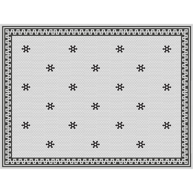 Buyse Vinyl Machine Printed Area Rug, Rectangle 3'3.4" x 4'4.4"