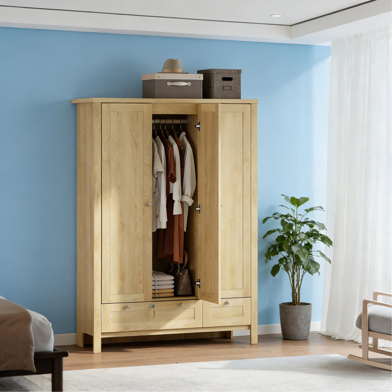 Garde-robe 3 portes, Naturel