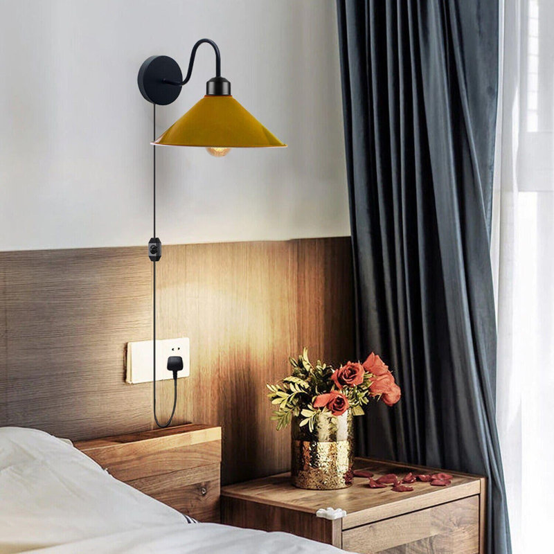 Anastasha Plug-in Armed Sconce, Yellow