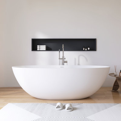 71'' x 35'' Freestanding Soaking Solid Surface Stone Resin Bathtub