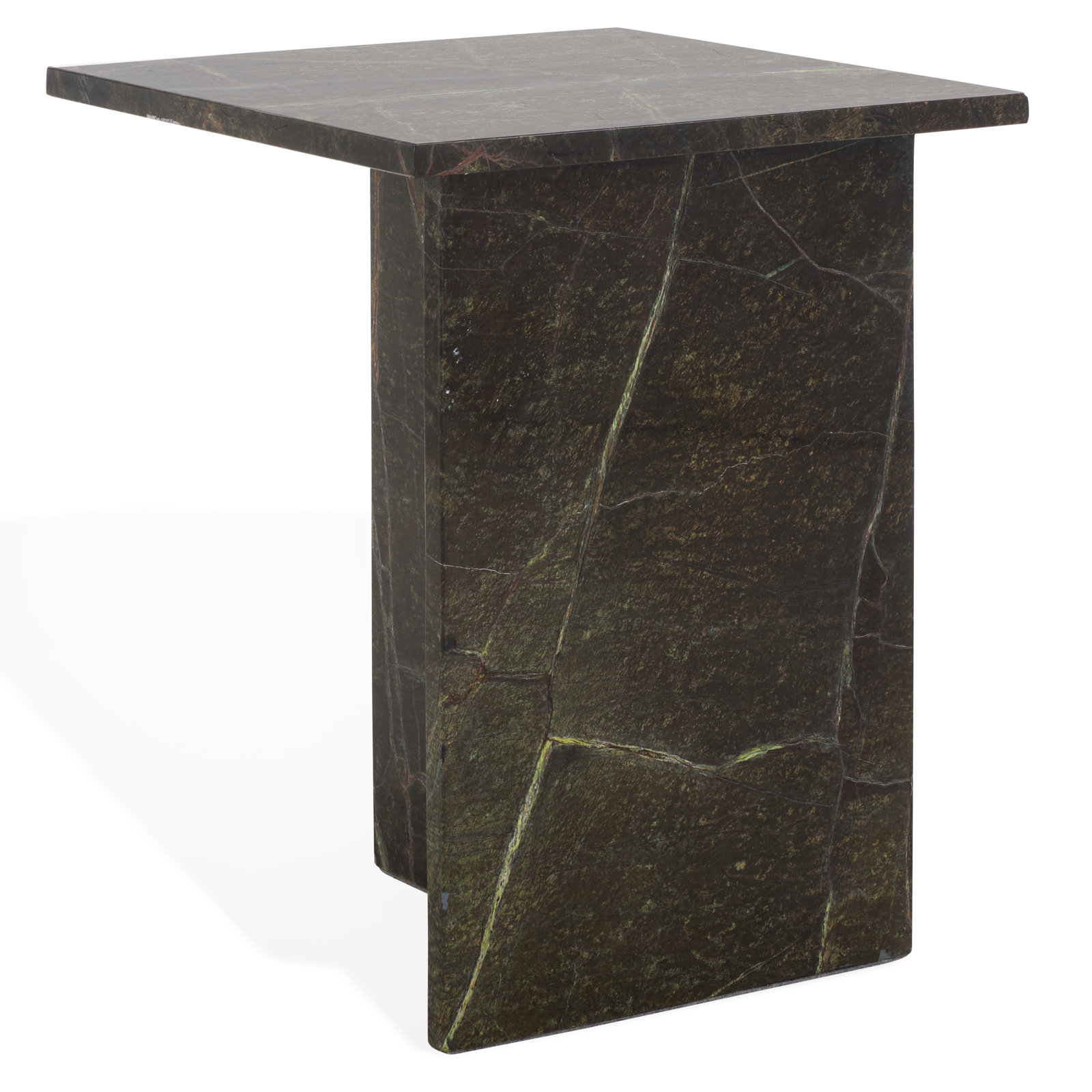 18" Genuine Marble End Table, Green
