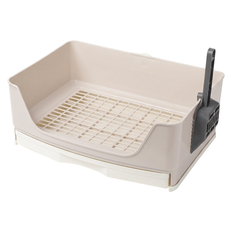 Skylos Rabbit Litter Tray Drawer Box Easy-Clean Secure for Indoor Cage Use Brown