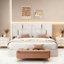 Grand lit plateforme tapissier-314310629