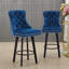 Ensemble de 2 tabourets de bar pivotants en velours - Tabouret de cuisine capitonné gris foncé avec repose-pieds-1626931281