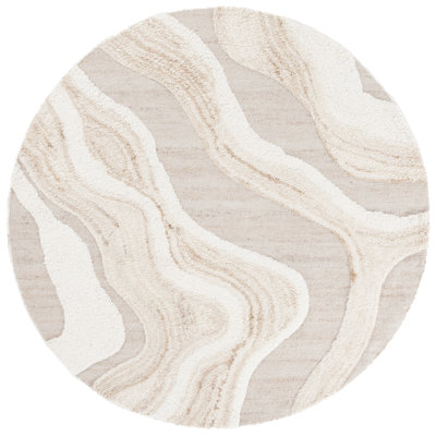 Lyonel Ivory Brown Abstract Rug