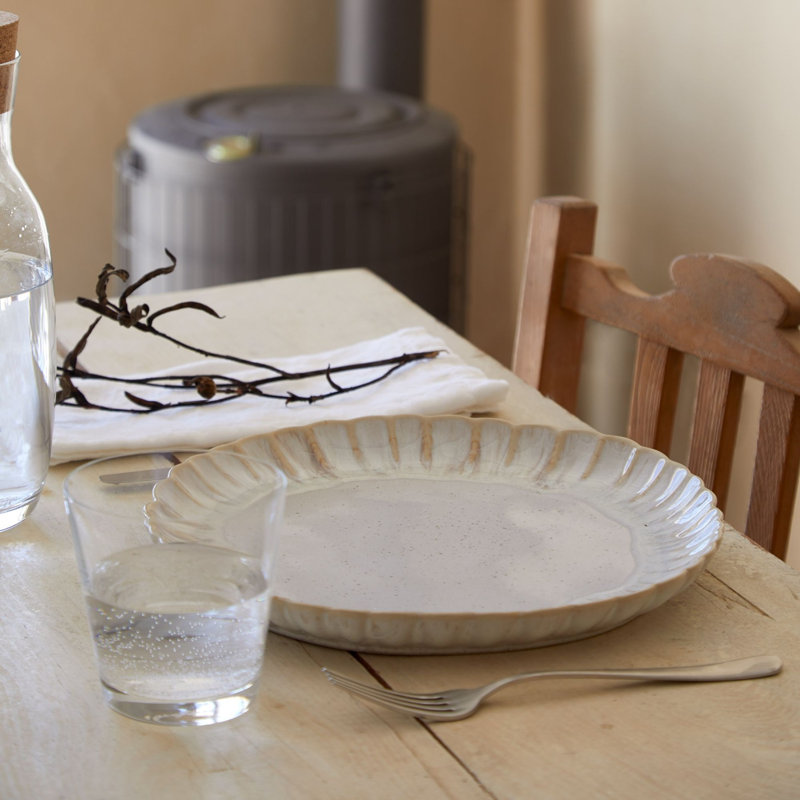 Mallorca Stoneware Dinner Plate, Sand Beige