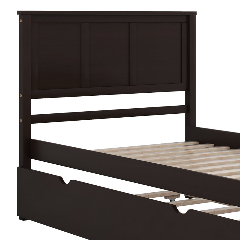 Lit plateforme avec lit gigogne, Espresso