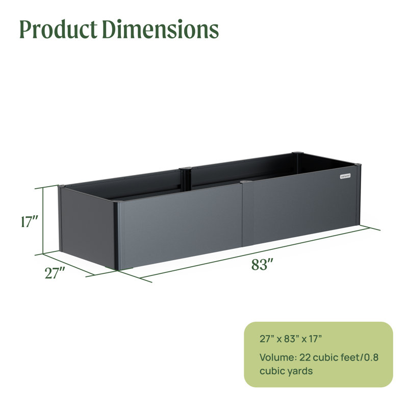 Midnight Blue 17" Tall Metal Outdoor Raised Garden Bed
