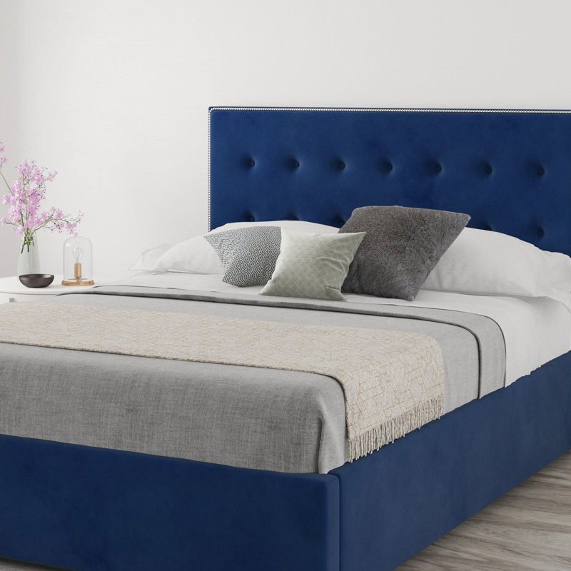 Wem Upholstered Headboard, Velvet Navy, Double (4'6)