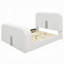 Lit en sherpa Teddy et chrome EK avec meuble télé, foyer et Bluetooth