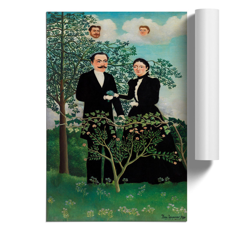 The Past And The Present by Henri Rousseau - No Frame Painting, 42cm H x 30cm W x 0.1cm D