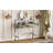 33.9" Mirrored Makeup Vanity Desk With Mirror And Lights, Mirrored Console Vanity Table With 2 Big Drawers & Open Shelf, Dressing Table With Charging Station For Bedroom, Silver
