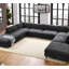 Canapé modulaire à large assise en velours côtelé-130910444