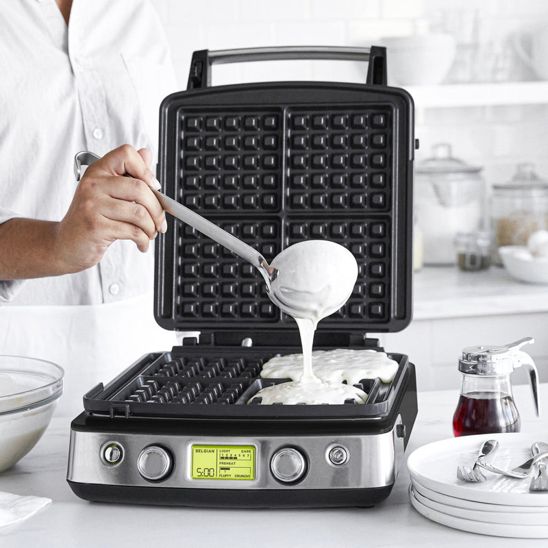 GreenPan Elite 4-Square Waffle Maker, Cloud Cream