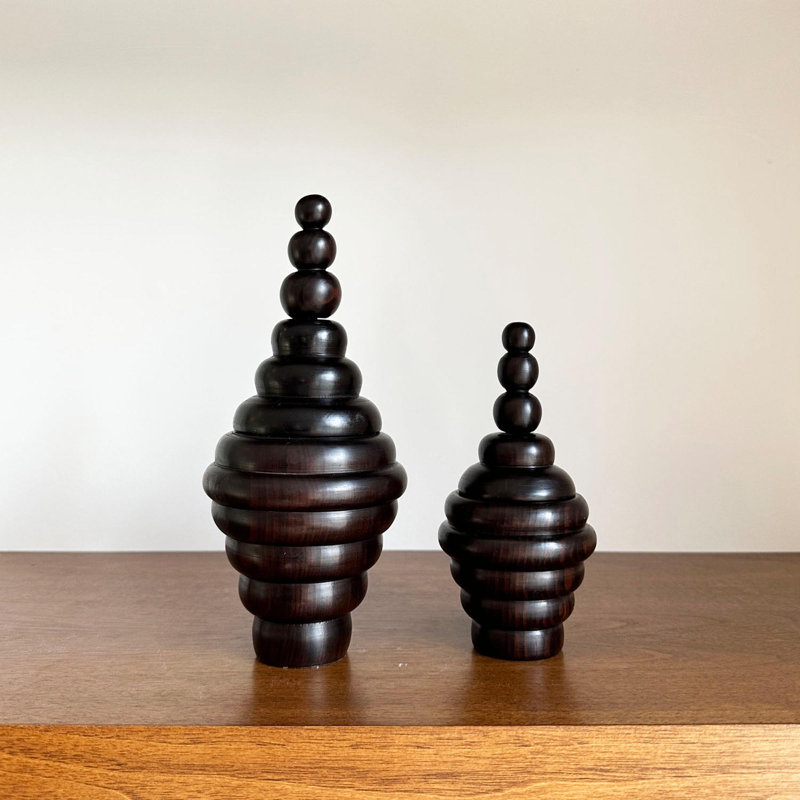 Ebony Wood Collection Wood Jar, 5"