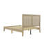 Grand lit plateforme en bois avec rotin