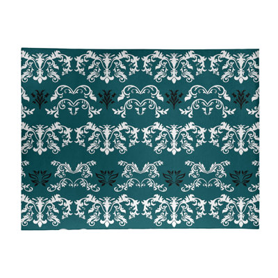Tapis vert / blanc Damask