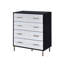 Commode Glam, coffre texturé argenté avec poignées dorées