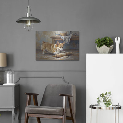  'Pembroke Welsh Corgi In The Kitchen' by Rich Monet Metal Wall Art, 24" x 16"