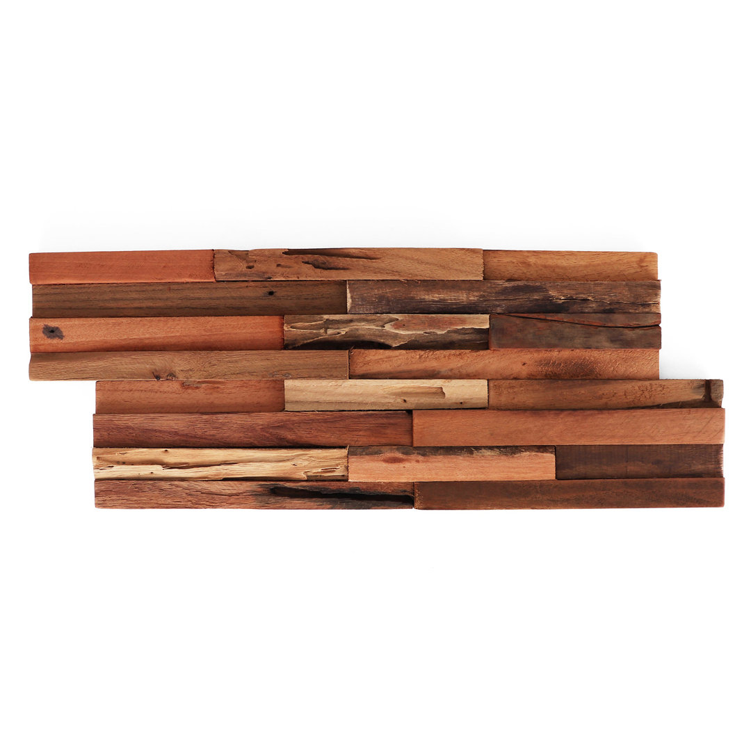 3D Teak Wood Wall Paneling (24-pack) (Set of 24) Stone Ten 