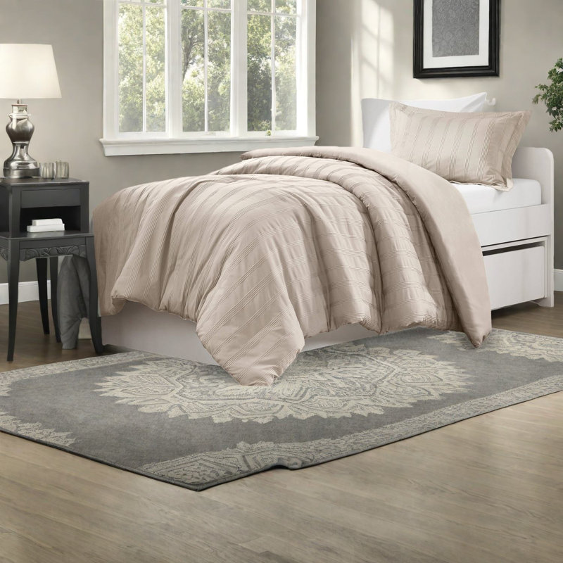 Soft Durable Bedding Sets, Twin Xl Polyester Striped Modern Dorm Home