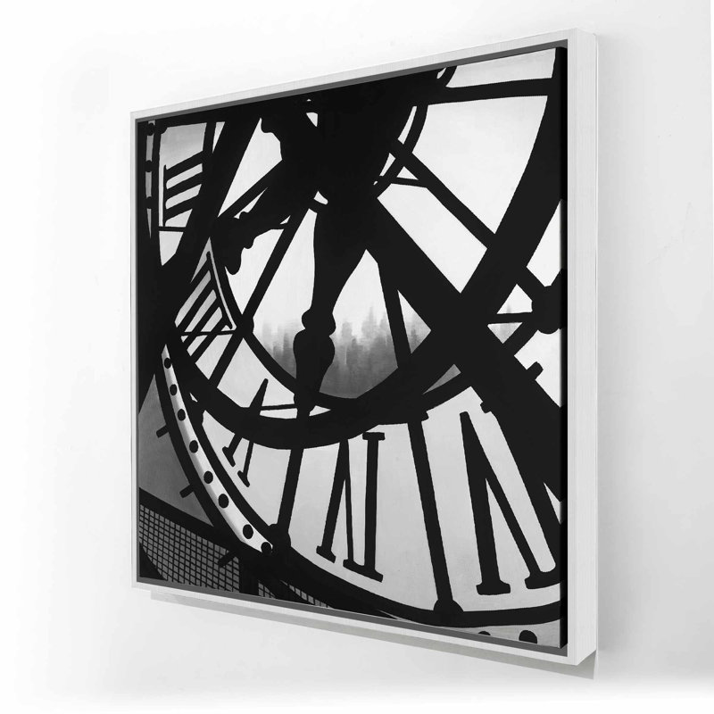 Toile horloge géante | Art mural du musée d'Orsay | Cadre blanc