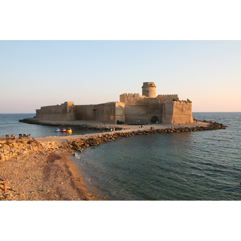 Magic Wonderful Castle On The Sea, Le Castella, Italy, 30cm H x 46cm W x 3.8cm D