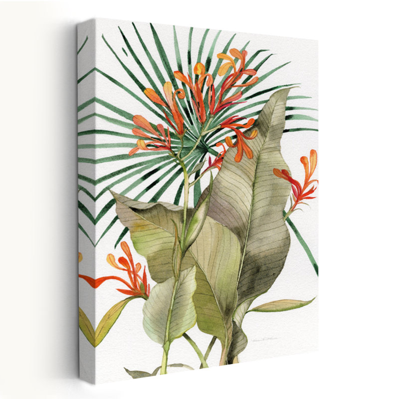 Botanical Flame Lilies Crop - Art floral, H 24 po x l 16 po
