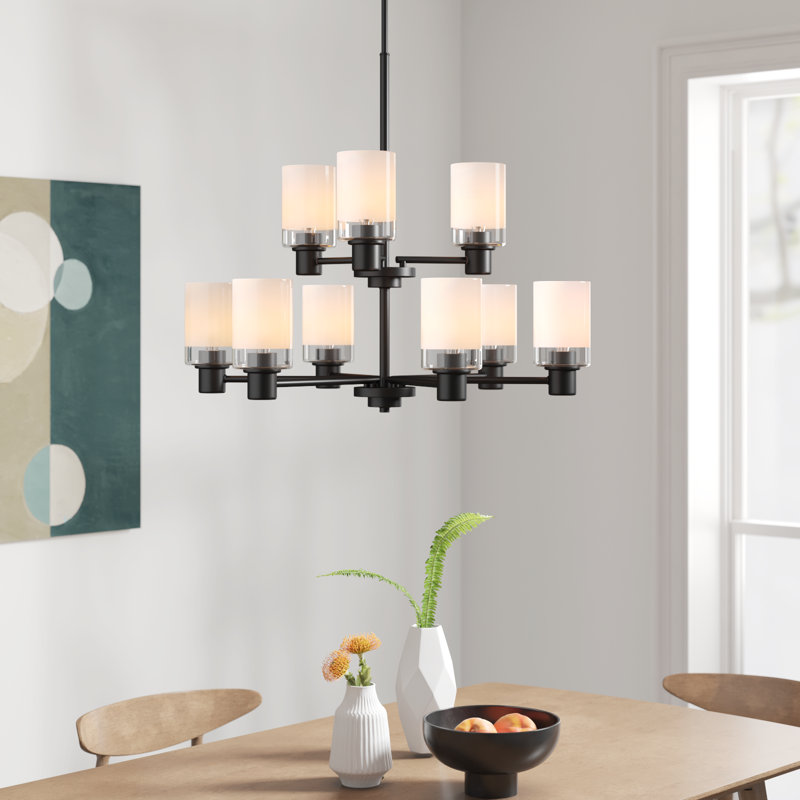 Charvic Light Sputnik Cylinder Chandelier, Matte Black, 9 Lights