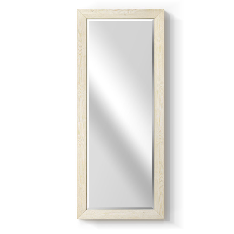 Miroir pleine grandeur de style campagne / campagne, 61 po x 25 po, Beige