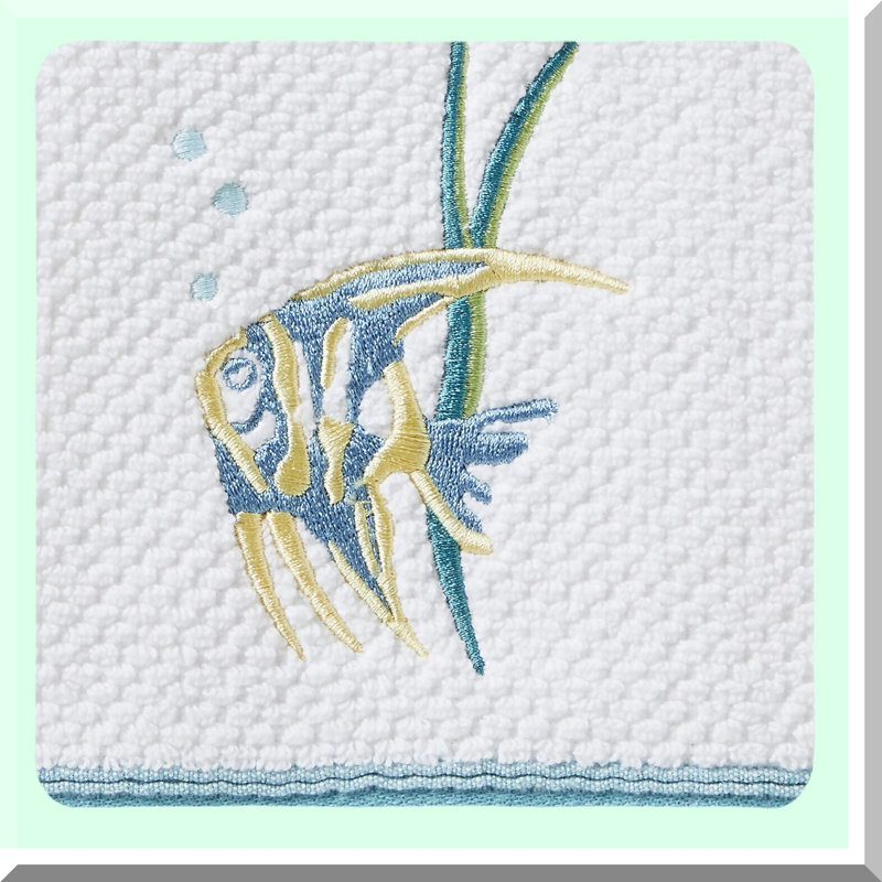 Ocean Breeze Watercolor Hand Towels, White 2-Pack, 16 x 26