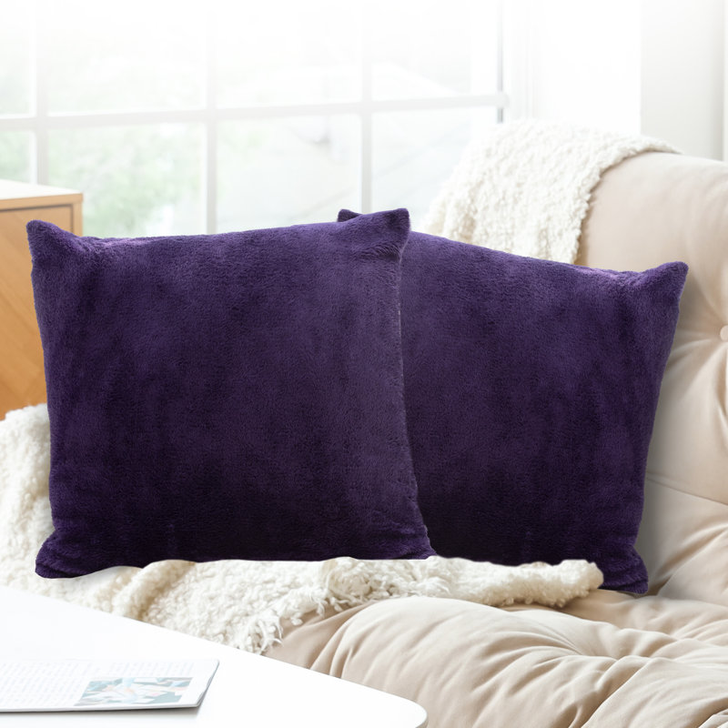 Coussin décoratif, Mauve, H 18 po x l 18 po