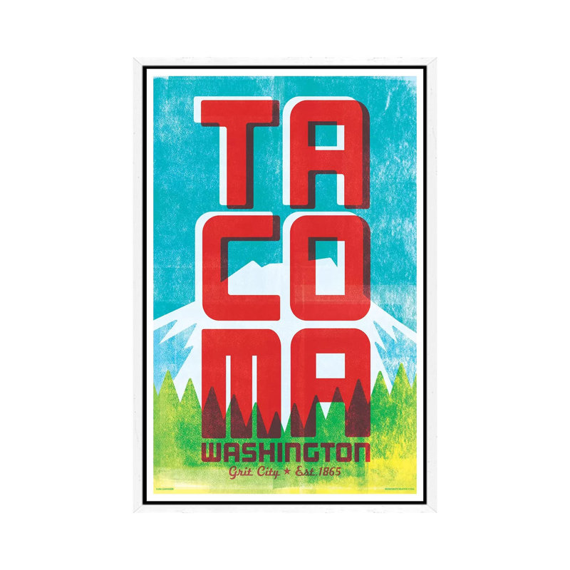 Tacoma by Jim Zahniser - Print on Canvas, White Framed, 101.6cm H x 66.04cm W x 3.81cm D