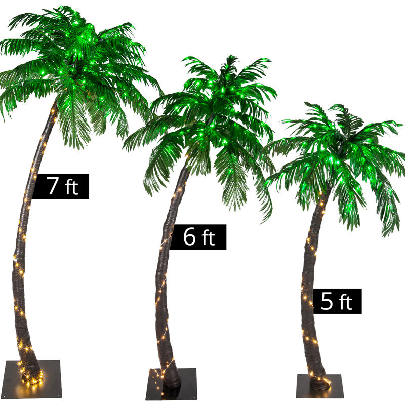 LED Lighted Palm Tree & Branches, 5'