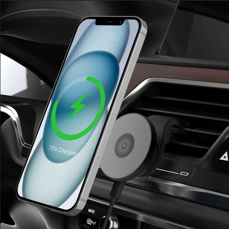Car Mount, 15W Wireless Car Charger, 360° Rotatable, Magsafe Air Vent Phone Holder Car Mount 11-16, Black