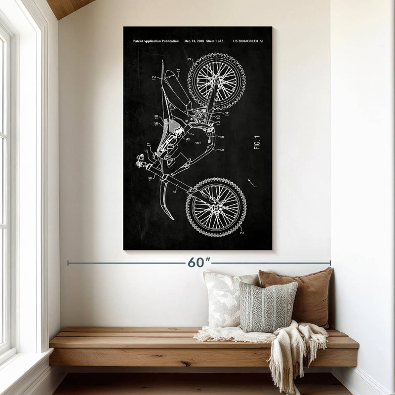 Motorcycle Vintage Kynaat, 51" H x 34" W