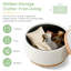 Rond 29 po avec couvercle réversible, base en bois, tissu bouclé, multifonctionnel, compartiment de rangement pour le salon, rangement caché moderne, sans espace d'assemblage
