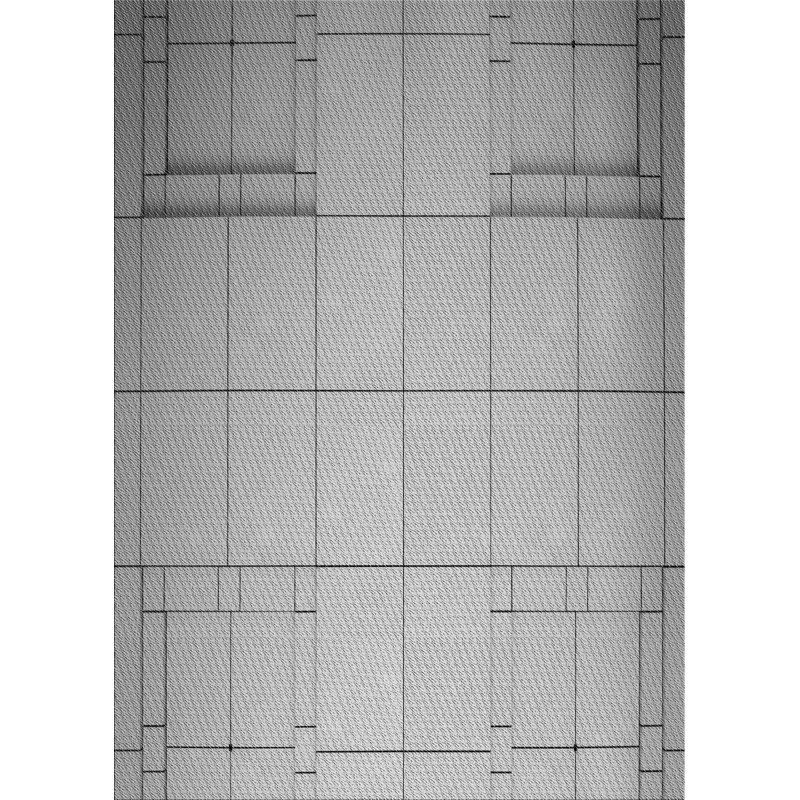 Tapis décoratif gris clair géométrique, Rectangle 2 pi x 4 pi