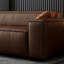 Causeuse coussin en cuir véritable Coffee-70581615