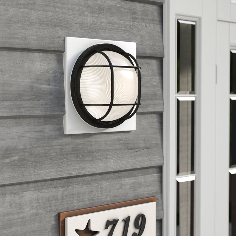 Luminaire à cloison d'extérieur Mindi, Noir, H 10 po x l 10 po